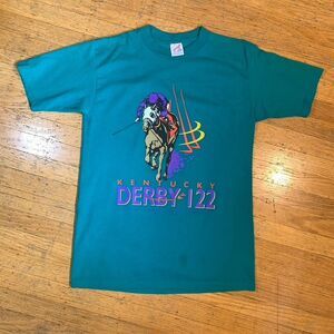 Vintage Kentucky Derby Festival M T Shirt 90s Churchill Downs Horse Racing Teal